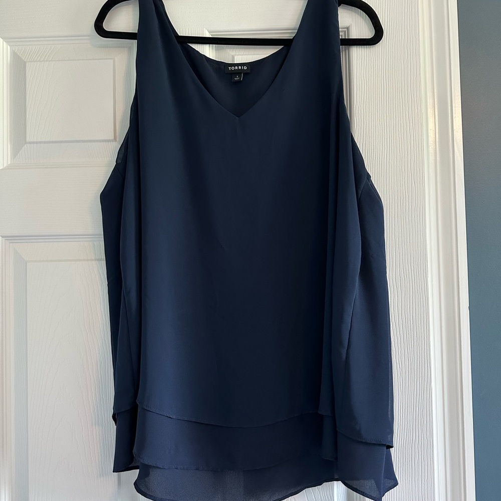 torrid Navy Layered V-Neck Tank Top